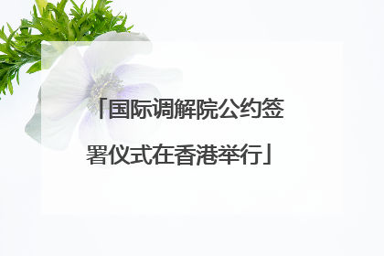 国际调解院公约签署仪式在香港举行