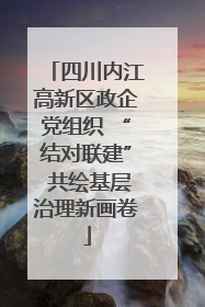 四川内江高新区政企党组织 “结对联建” 共绘基层治理新画卷