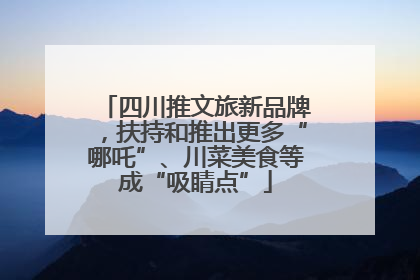 四川推文旅新品牌，扶持和推出更多“哪吒”、川菜美食等成“吸睛点”
