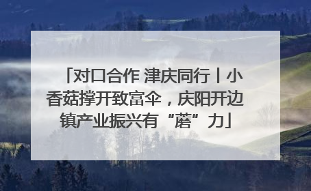 对口合作 津庆同行丨小香菇撑开致富伞，庆阳开边镇产业振兴有“蘑”力