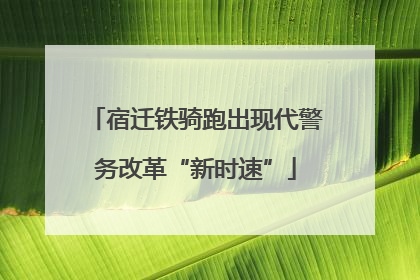 宿迁铁骑跑出现代警务改革“新时速”
