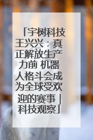 宇树科技王兴兴：真正解放生产力前 机器人格斗会成为全球受欢迎的赛事｜科技观察