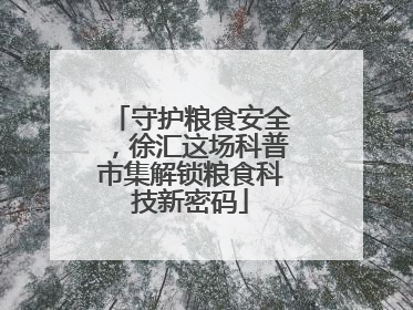 守护粮食安全，徐汇这场科普市集解锁粮食科技新密码