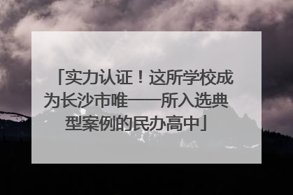 实力认证！这所学校成为长沙市唯一一所入选典型案例的民办高中