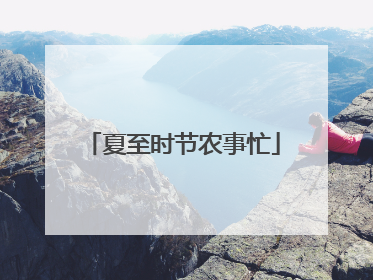 夏至时节农事忙