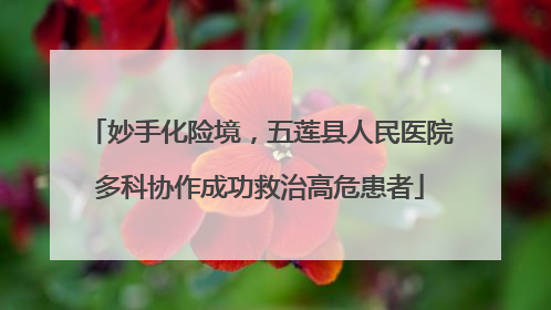妙手化险境，五莲县人民医院多科协作成功救治高危患者