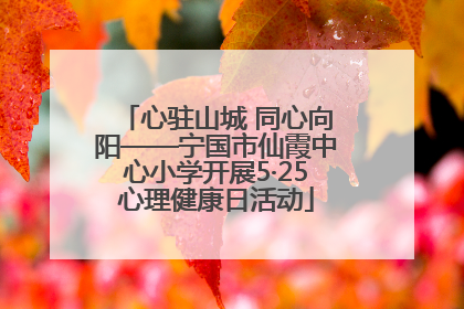 心驻山城 同心向阳——宁国市仙霞中心小学开展5·25心理健康日活动