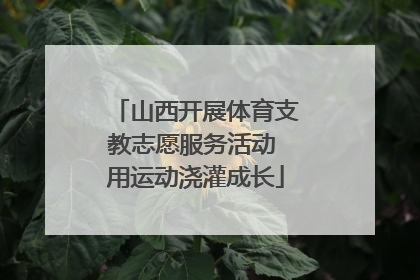 山西开展体育支教志愿服务活动 用运动浇灌成长