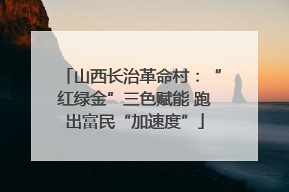 山西长治革命村：“红绿金”三色赋能 跑出富民“加速度”