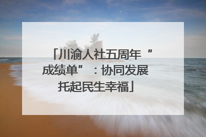 川渝人社五周年“成绩单”：协同发展托起民生幸福