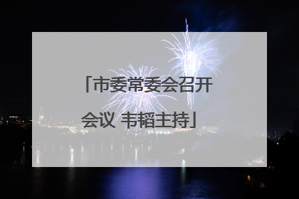 市委常委会召开会议 韦韬主持