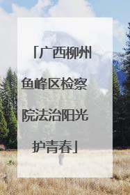 广西柳州鱼峰区检察院法治阳光护青春
