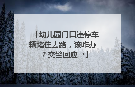 幼儿园门口违停车辆堵住去路，该咋办？交警回应→