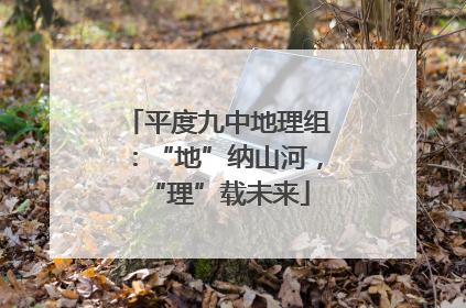 平度九中地理组：“地”纳山河，“理”载未来