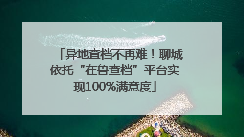 异地查档不再难！聊城依托“在鲁查档”平台实现100%满意度