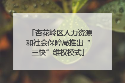杏花岭区人力资源和社会保障局推出“三快”维权模式
