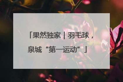 果然独家｜羽毛球，泉城“第一运动”