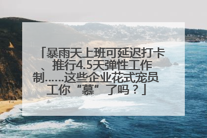 暴雨天上班可延迟打卡、推行4.5天弹性工作制……这些企业花式宠员工你“慕”了吗？