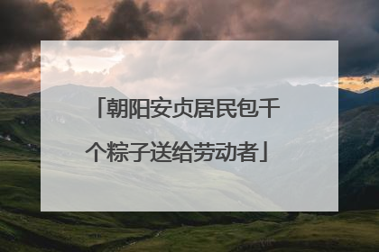 朝阳安贞居民包千个粽子送给劳动者
