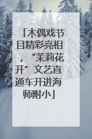 木偶戏节目精彩亮相，“茉莉花开”文艺直通车开进海师附小