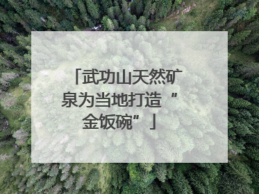 武功山天然矿泉为当地打造“金饭碗”