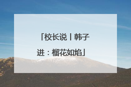 校长说丨韩子进：榴花如焰
