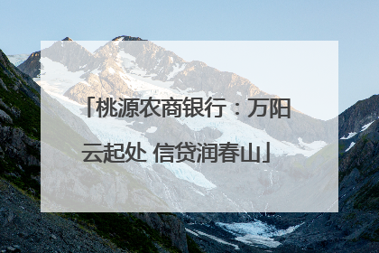 桃源农商银行：万阳云起处 信贷润春山