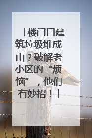 楼门口建筑垃圾堆成山？破解老小区的“烦恼”，他们有妙招！