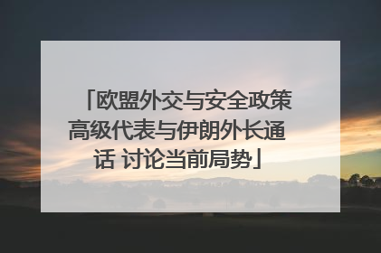 欧盟外交与安全政策高级代表与伊朗外长通话 讨论当前局势