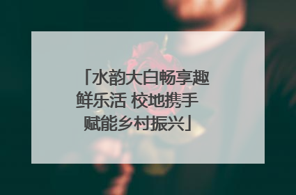 水韵大白畅享趣鲜乐活 校地携手赋能乡村振兴