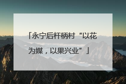 永宁后杆柄村“以花为媒，以果兴业”