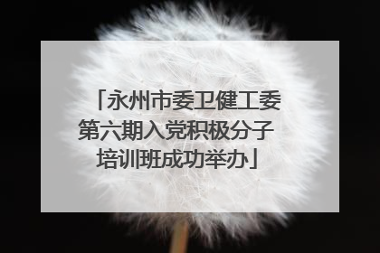 永州市委卫健工委第六期入党积极分子培训班成功举办