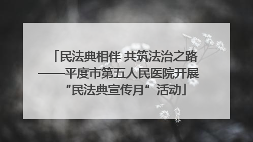 民法典相伴 共筑法治之路——平度市第五人民医院开展“民法典宣传月”活动