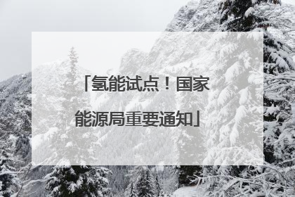 氢能试点！国家能源局重要通知