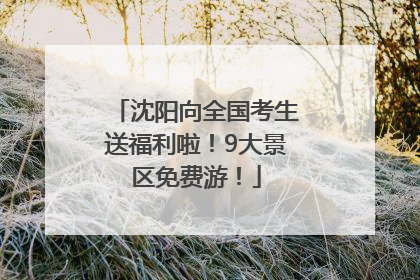 沈阳向全国考生送福利啦！9大景区免费游！