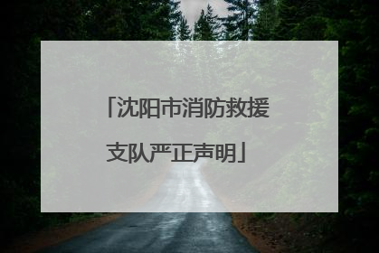 沈阳市消防救援支队严正声明