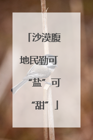 沙漠腹地民勤可“盐”可“甜”