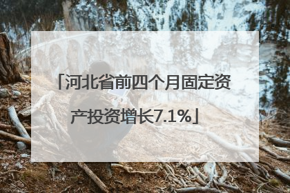 河北省前四个月固定资产投资增长7.1%