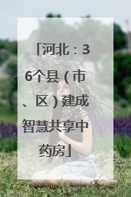 河北：36个县（市、区）建成智慧共享中药房