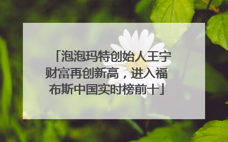 泡泡玛特创始人王宁财富再创新高，进入福布斯中国实时榜前十
