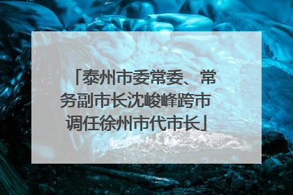泰州市委常委、常务副市长沈峻峰跨市调任徐州市代市长