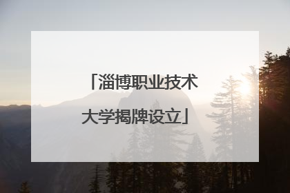 淄博职业技术大学揭牌设立