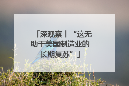 深观察丨“这无助于美国制造业的长期复苏”