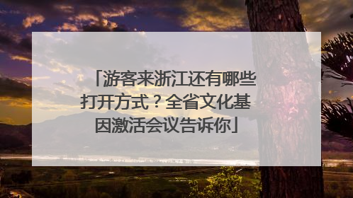 游客来浙江还有哪些打开方式？全省文化基因激活会议告诉你