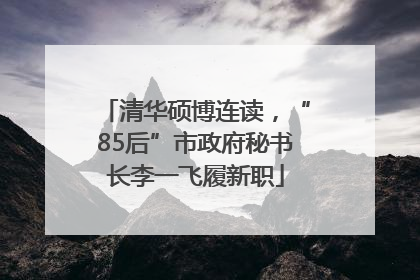 清华硕博连读，“85后”市政府秘书长李一飞履新职
