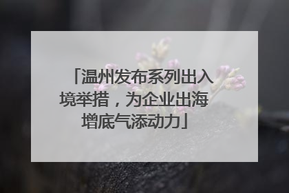 温州发布系列出入境举措，为企业出海增底气添动力