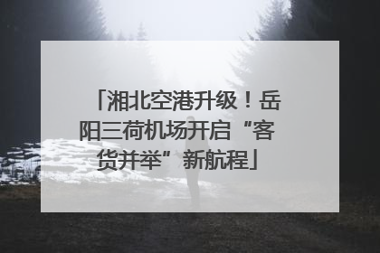 湘北空港升级！岳阳三荷机场开启“客货并举”新航程