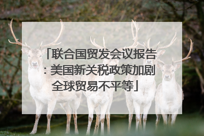 联合国贸发会议报告：美国新关税政策加剧全球贸易不平等
