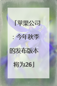 苹果公司：今年秋季的发布版本将为26