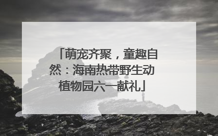 萌宠齐聚，童趣自然：海南热带野生动植物园六一献礼